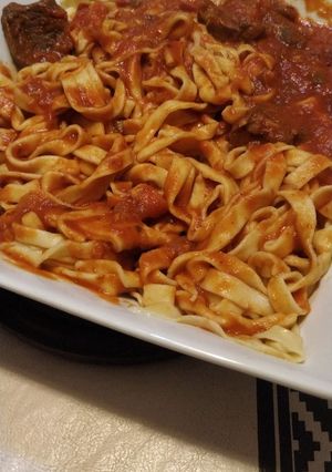Una foto de Fideos fetuccine caseros