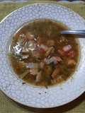 Sopa con mejillones y kanikama