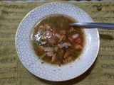 Sopa con mejillones y kanikama