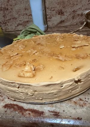 Una foto de Tarta de dulce de leche y galletas