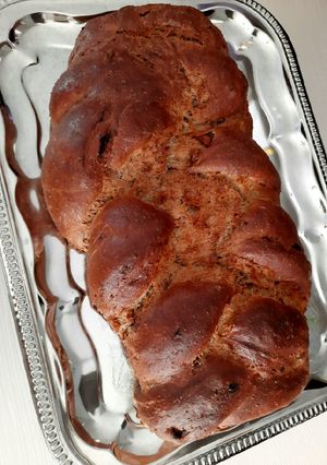 Fahéjas mazsolás diós kalács tej és tojásmentesen recept fotója