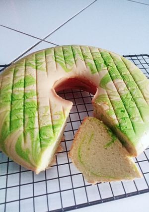 Foto resep Bolu marmer pandan