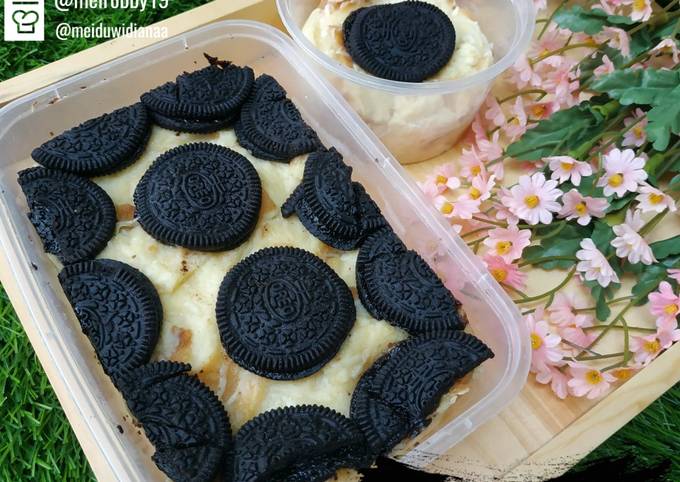 Pudding Roti Tawar Kukus Oreo