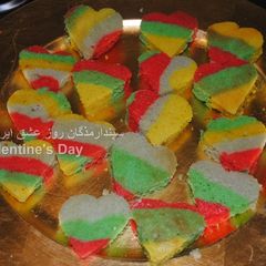 A picture of Rainbow cake.