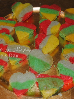 A picture of Rainbow cake.