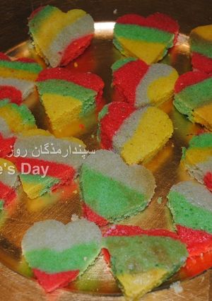 A picture of Rainbow cake.