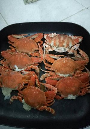 Hình của món Ghẹ hấp gừng.
