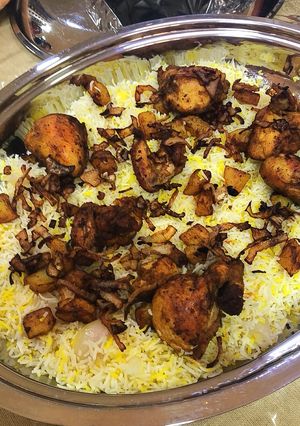صورة لوصفة رز ودجاج بنكهة كويتية