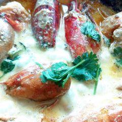 A picture of Prawn in Coconut milk and mustard paste.