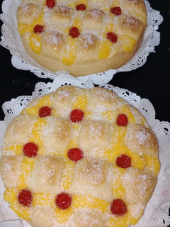 Una foto de Torta matera con crema pastelera