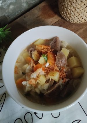 Foto resep Sop Makaroni Bakso
