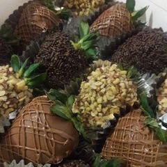 A picture of Chocolate covered strawberries.
