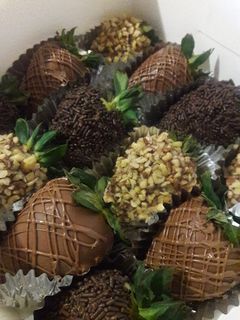 A picture of Chocolate covered strawberries.