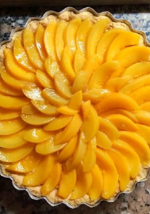 Una foto de Tarta de durazno