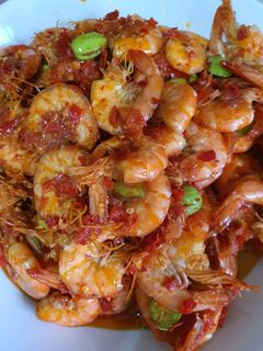 Foto resep Udang goreng balado pete