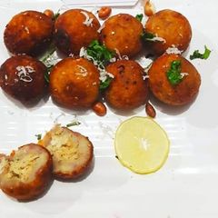 A picture of Sweet potatoes and peanuts poppers.