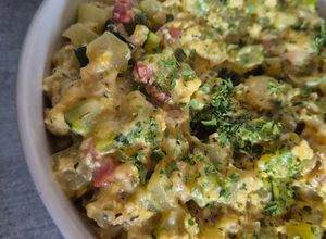 Une photo de 🥒🍳 Courgettes à l'œuf et au fromage en cocotte 😋
