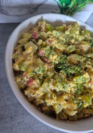 Une photo de 🥒🍳 Courgettes à l'œuf et au fromage en cocotte 😋