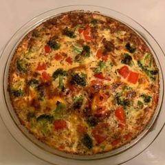 A picture of Crustless veggies Quiche.