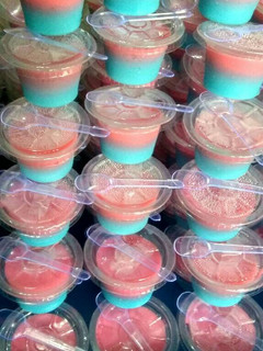 Foto resep Puding Susu Merah Biru
