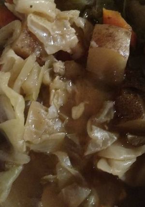 A picture of Ethiopian Inspired Cabbage,Carrot,Potato Crock-pot Soup (Vegan).
