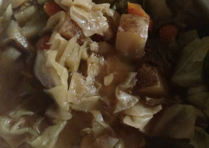 Ethiopian Inspired Cabbage,Carrot,Potato Crock-pot Soup (Vegan)