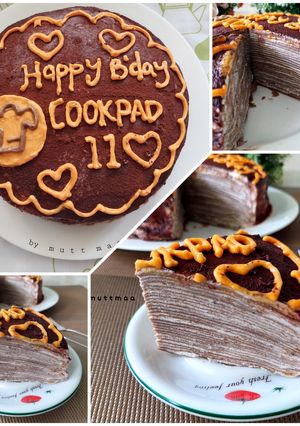 Foto resep 41. Chocolate Mille Crepes Cake "Spesial 11th Cookpad"🧡🧡