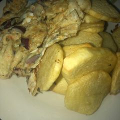 A picture of Yam and egg.