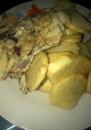 A picture of Yam and egg.
