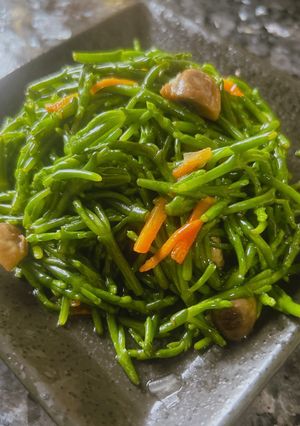 洋菇炒海蘆筍 的食譜成品照片