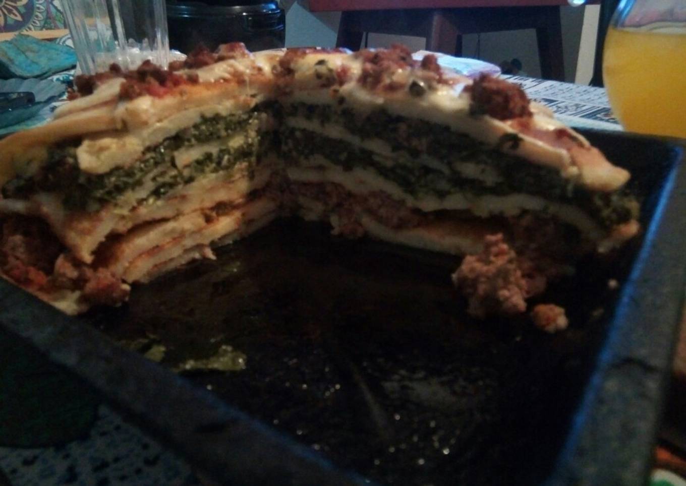 Lasagna de carne picada y acelga