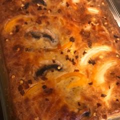 A picture of Macaroni schotel - my sister’s recipe.
