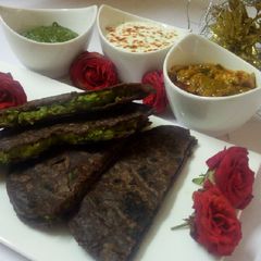 Peas stuffed ragi parantha A picture of Peas stuffed ragi parantha.