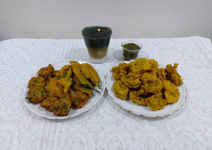 Onion potato spenich pakora