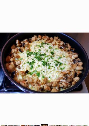 صورة لوصفة صينية معكرونة مع الدجاج والفطر 😋🍄