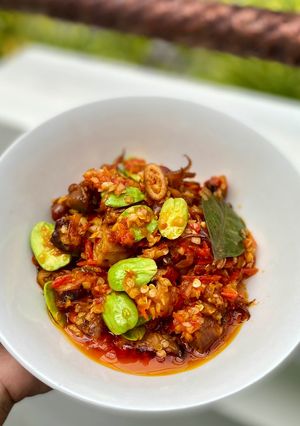 Foto resep Sambal Cumi Asin Pete