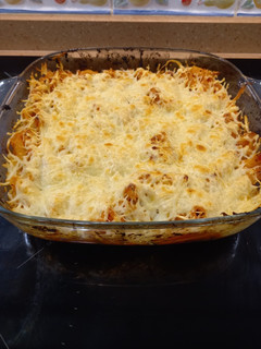 Una foto de Macarrones con chorizo al horno