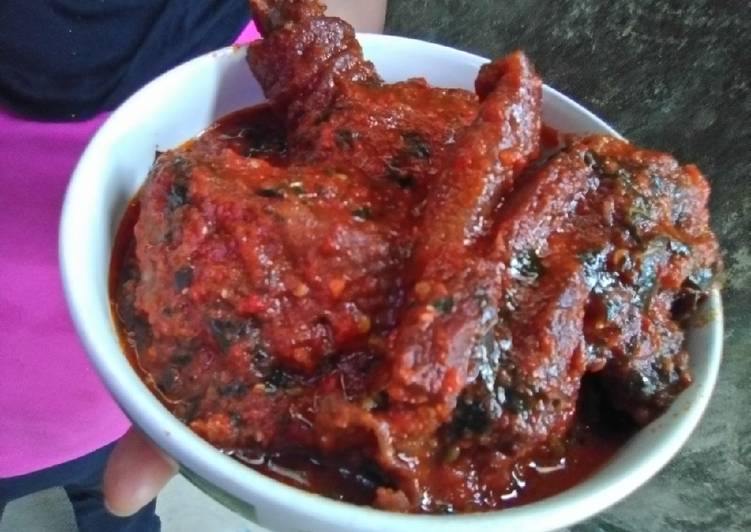 Fried Chicken with Ugu Leaves Stew