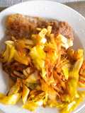 Ensalada tibia de repollo y zanahoria