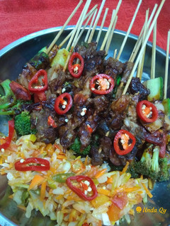 Foto resep Sate Maranggi feat. Sate Bakso Sayur