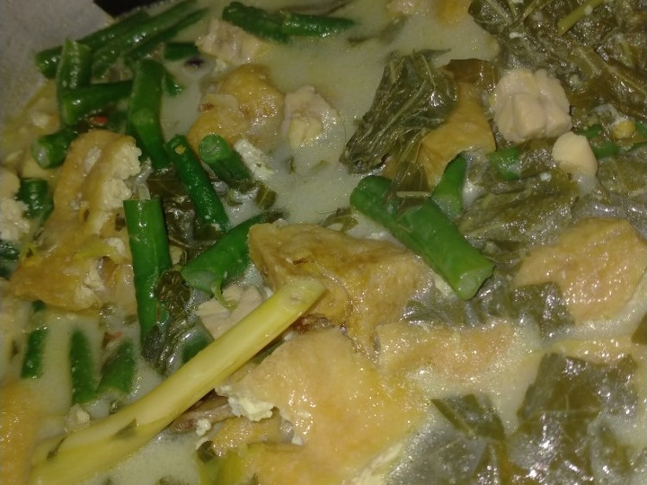 Yuk intip, Resep memasak Sayur santan daun singkong dan tahu  sesuai selera