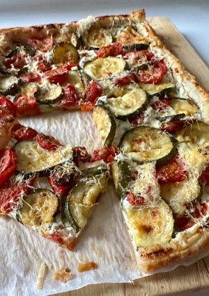 A picture of Tomato and Zucchini Galette (Tart).