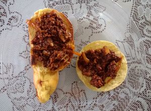 Una foto de Carne con 4 chiles p/ tostadas, tortas o sincronizadas