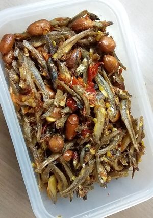 Foto resep Teri kacang pedas sederhana