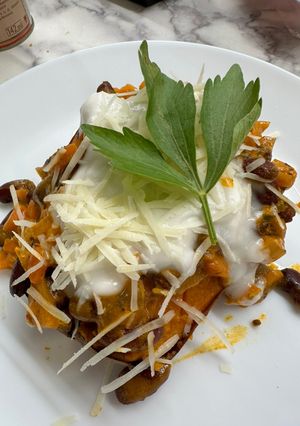 Töltött 'vegán' édesburgonya recept fotója