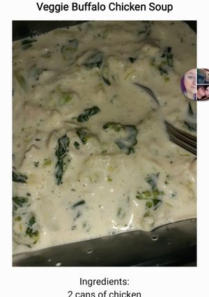 A picture of Veggie Buffalo chicken soup.
