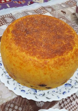 عکسی از دستور ته چین مرغ به روش قرمه سبزی🥮🥮