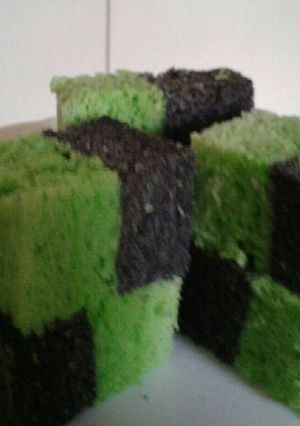 Foto resep Bolu kukus ketan kombinasi pandan