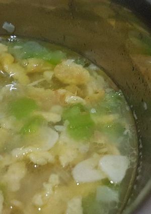 Foto resep Sup telur gambas (oyong)