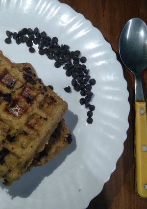 Una foto de Waffles de avena y banana